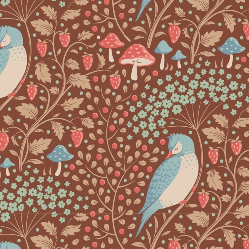 Tilda Patchwork Stoff Baumwolle - Hibernation - Sleepybird-Pecan